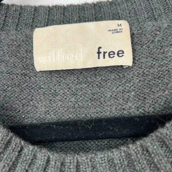 Aritzia Wilfred Grey Green Free Merino Wool Sweater - Isabelli Sweater Medium - Picture 3 of 5